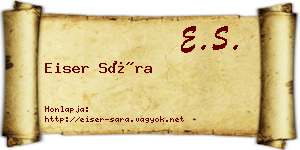 Eiser Sára névjegykártya